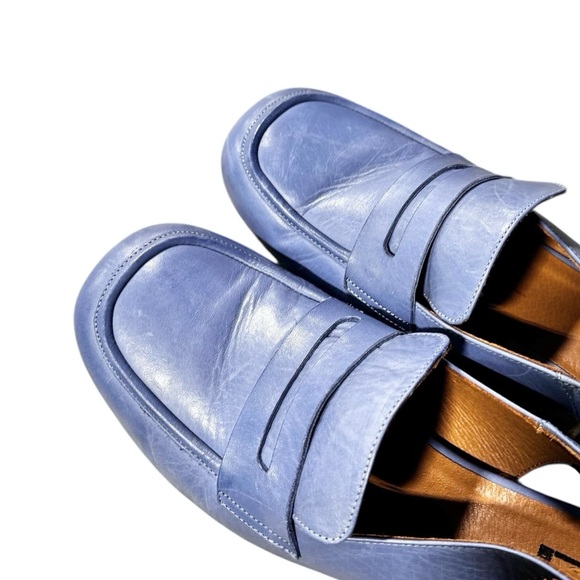 NEW Miz Mooz Satire Blue Leather Block Heel Slingback Sandal Loafer Size 10.5-11 - Picture 8 of 11